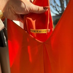 Alice and Olivia mini dress - orange silk dress